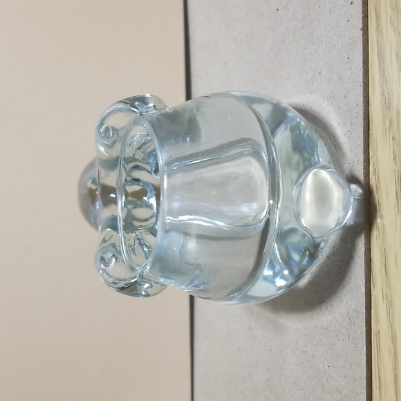 Chunky Weighty Chubby Glass Rabbit Paper Clip Holder/Trinket - Picture 4 of 7